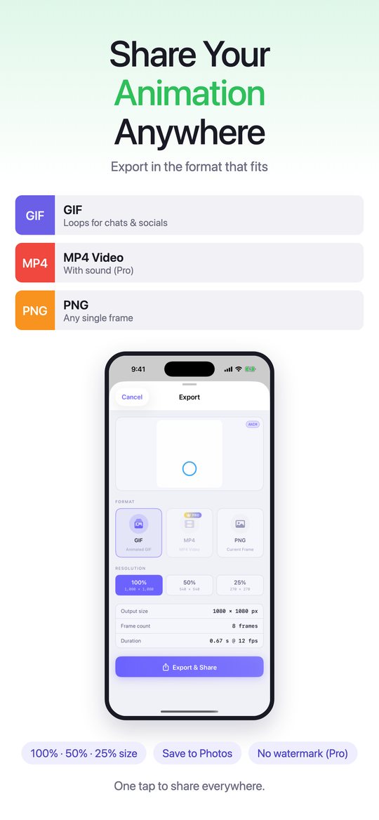 Export a GIF or MP4